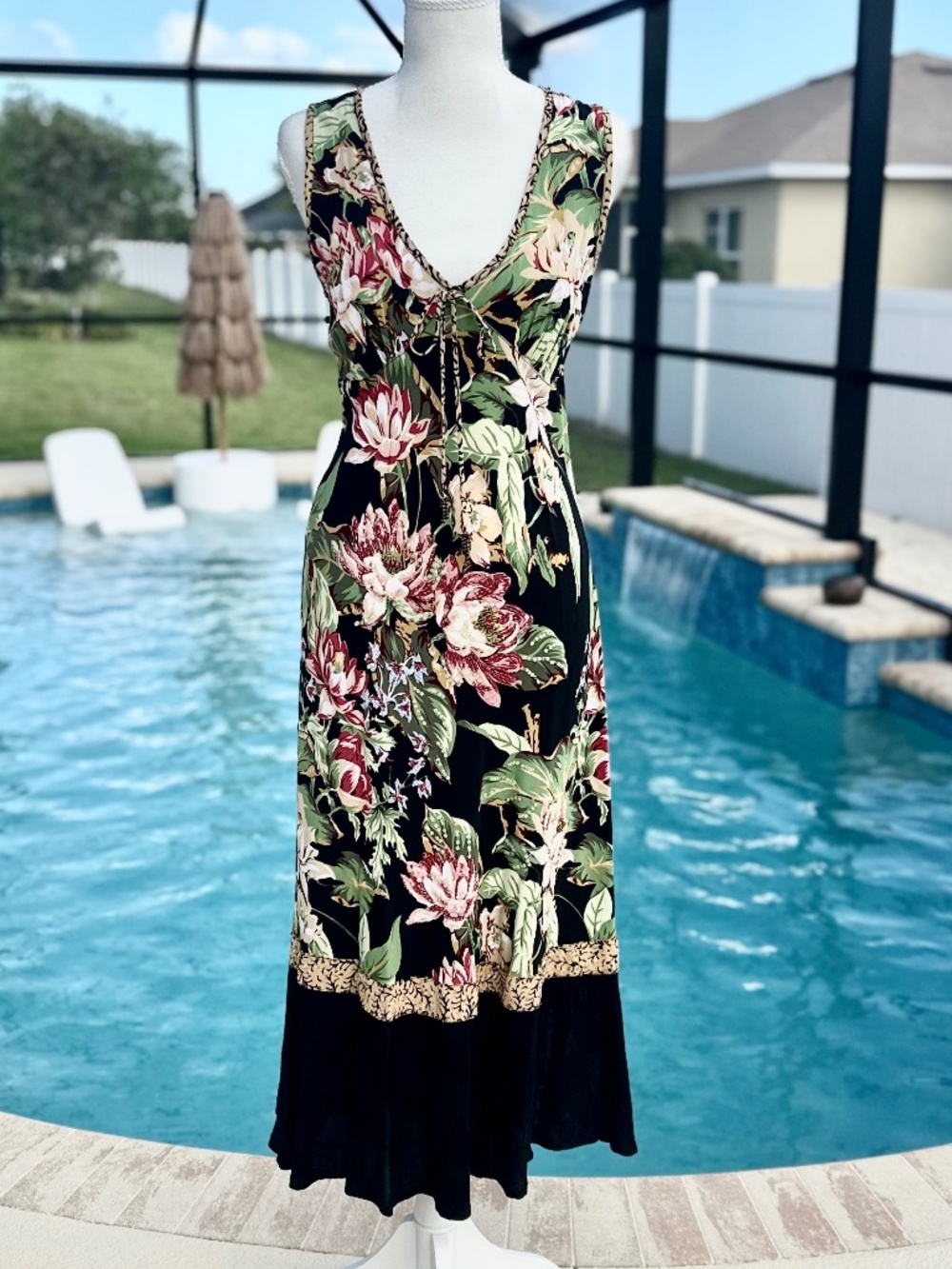 Vintage KU DE TA Tropical Hawaiian Maxi Dress, Size M